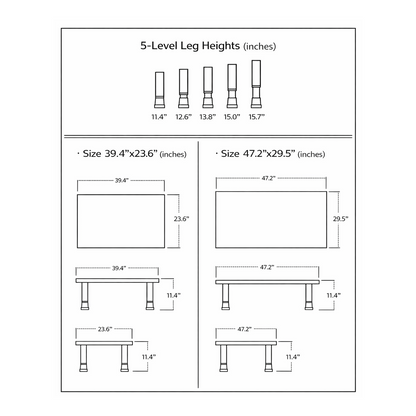 Ocean Wave Foldable Floor Coffee Table