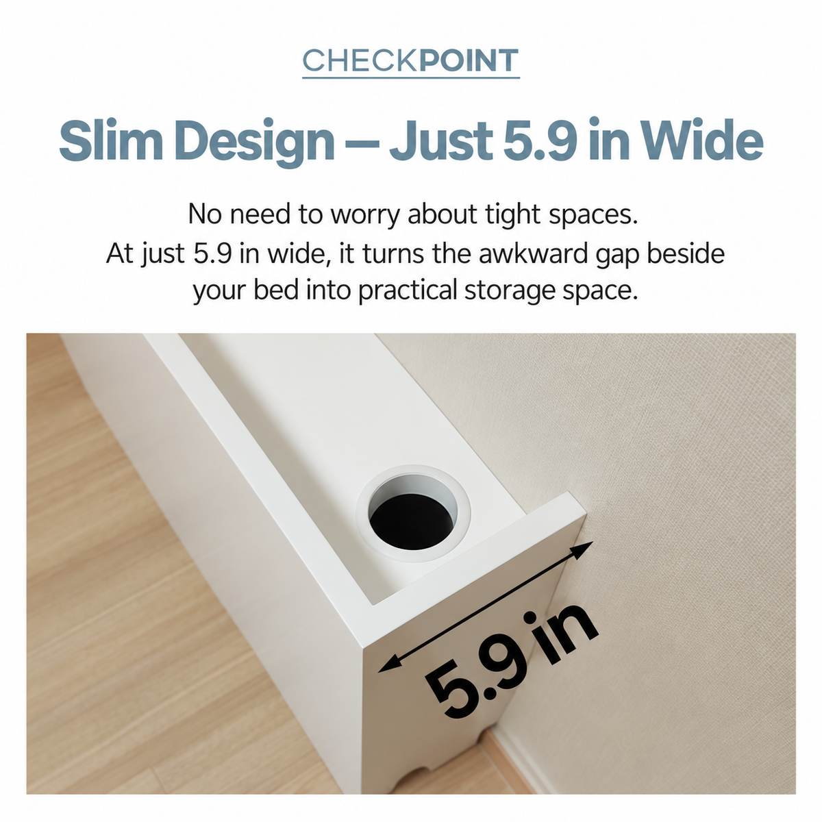 Velita Bedside Gap Side Table Storage Cabinet