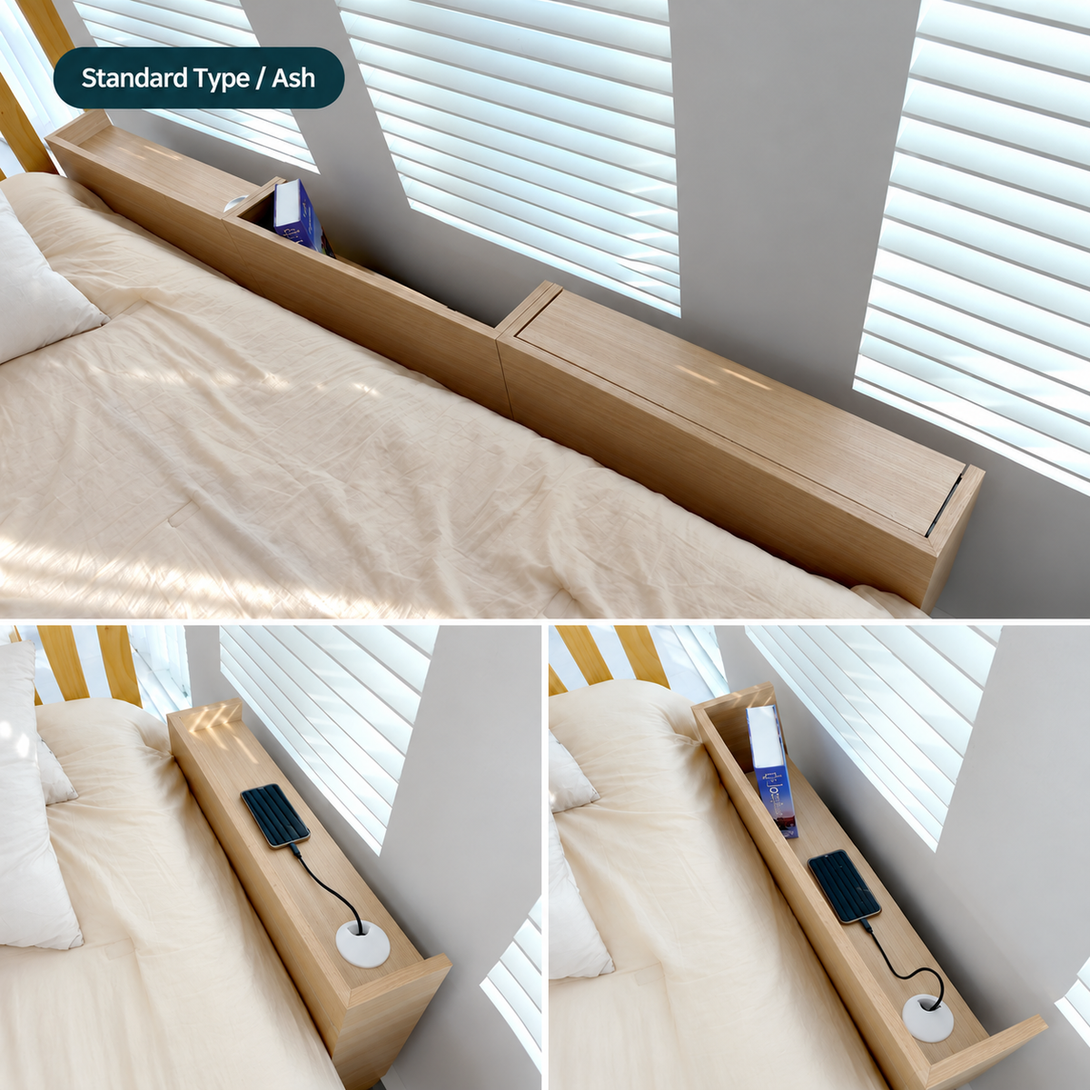 Velita Bedside Gap Side Table Storage Cabinet