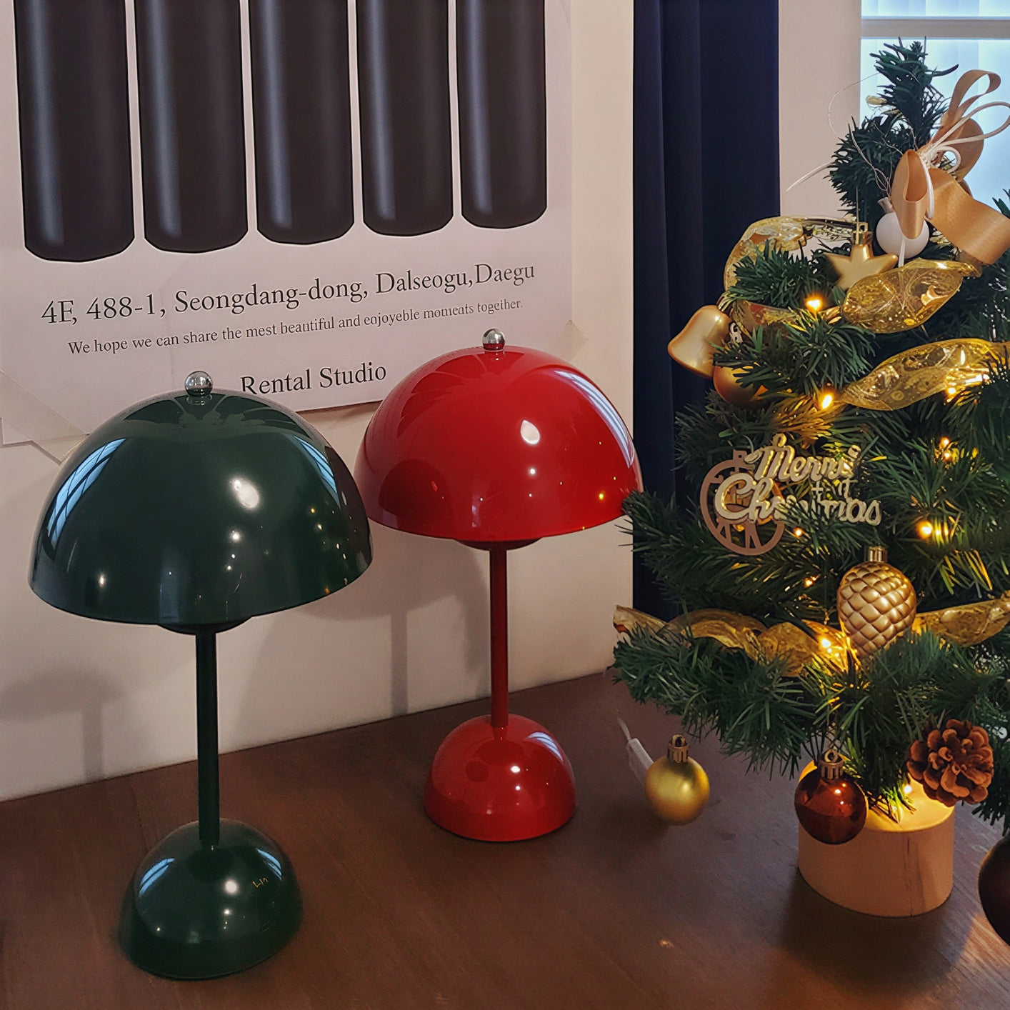 Wireless Rechargeable Mushroom Table Lamp