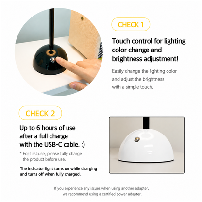 Wireless Rechargeable Mushroom Table Lamp