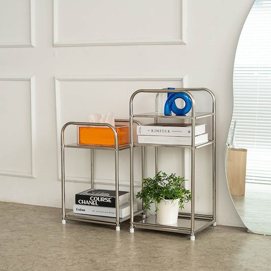 Metal 3-Tier Square Side Table