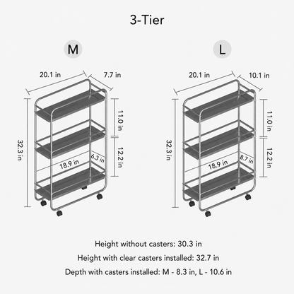 304 Stainless Steel Slim Utility Trolley