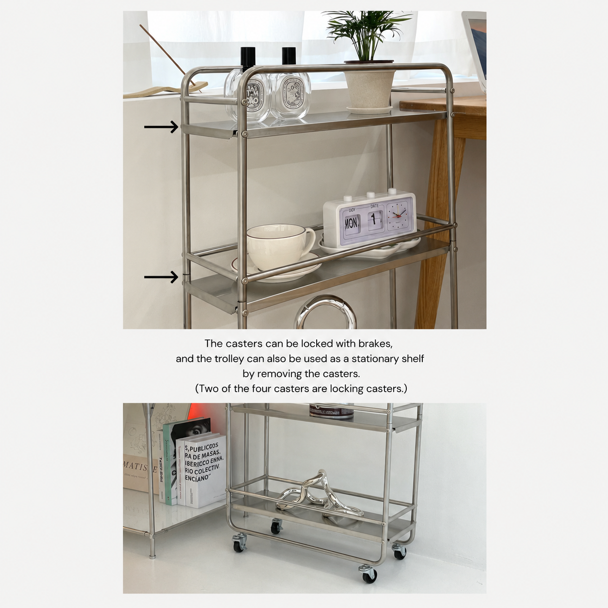 304 Stainless Steel Slim Utility Trolley