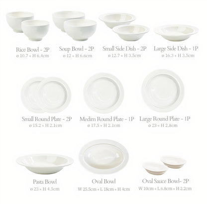 2-Person Plate and Bowl Set - 15 Piece