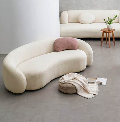 3-Seater Cream Bouclé Sofa