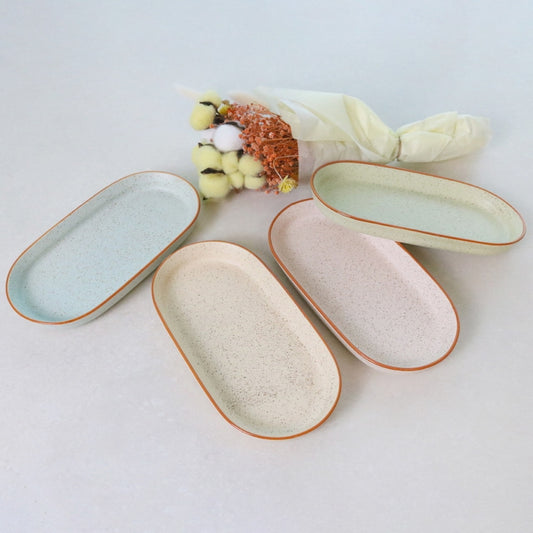 Pastel Speckled Long Plate