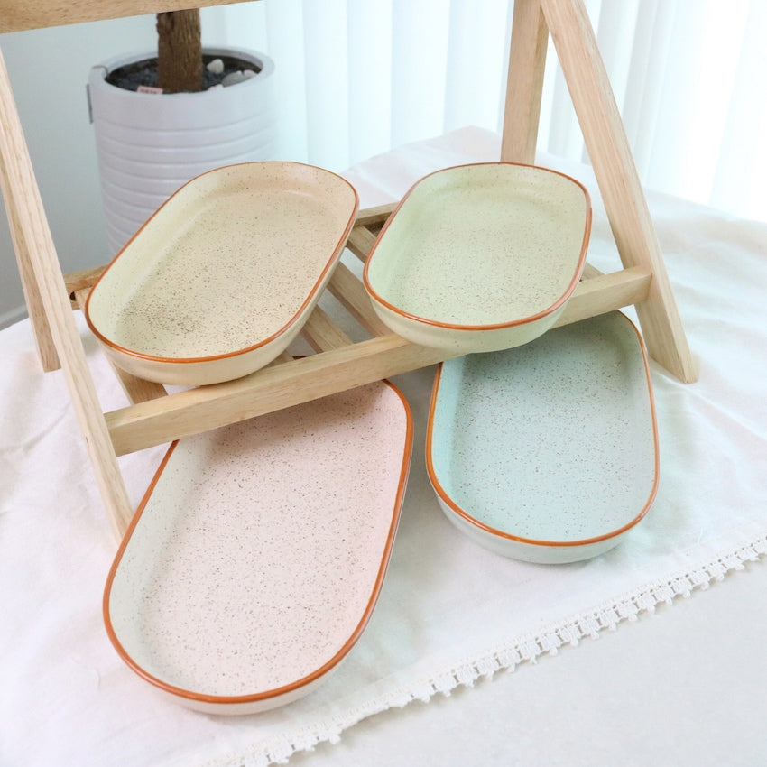 Pastel Speckled Long Plate