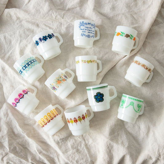Syracuse Pattern Milk Glass Mug