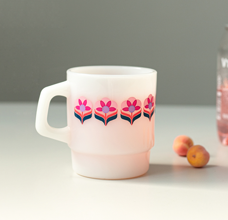 Syracuse Pattern Milk Glass Mug