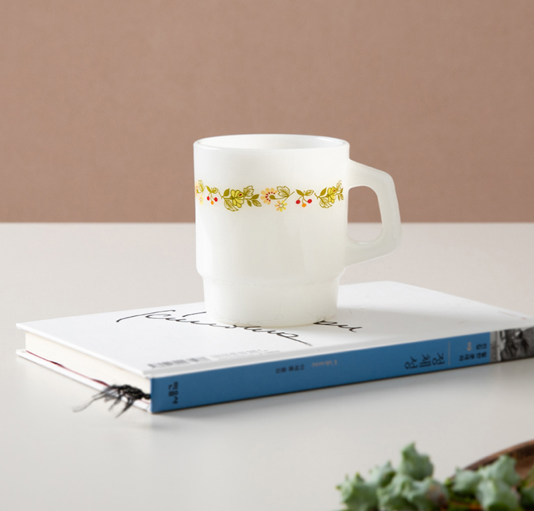 Syracuse Pattern Milk Glass Mug