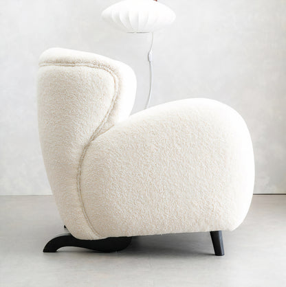 Bouclé Deep Seat Lounge Chair (With Ottoman)