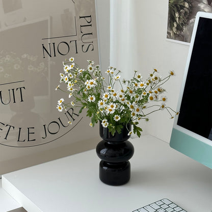 Tiered Opaque Glass Vase