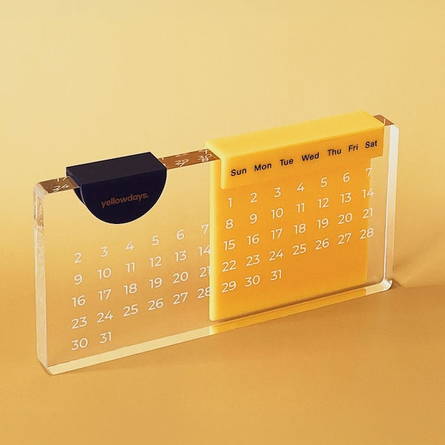Retro Yellow Acrylic Desk Calendar