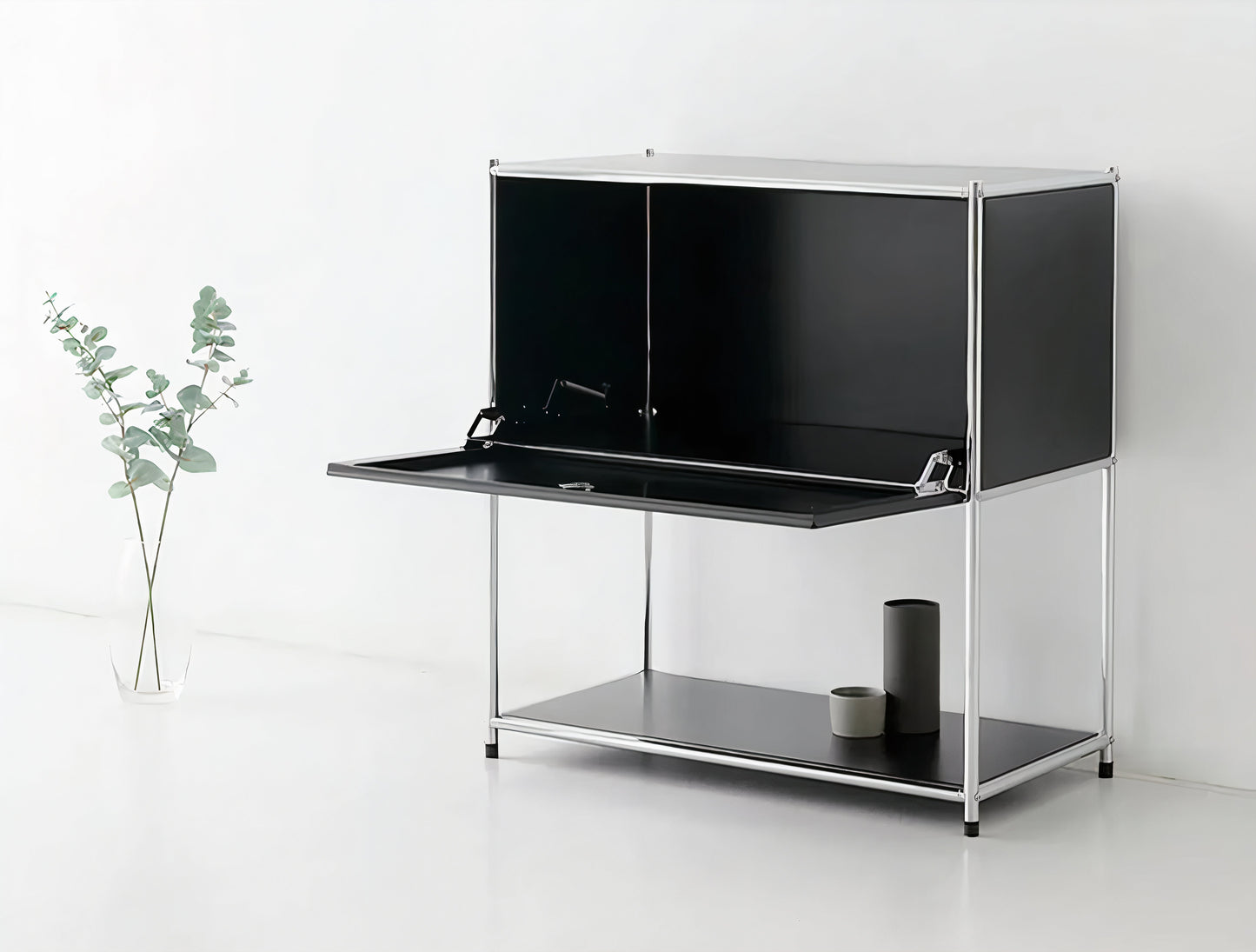Modular Metal Storage Cabinet with Flip-Down Door