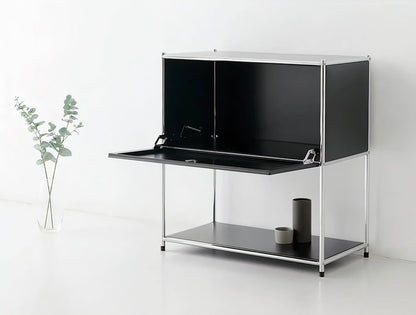 Modular Metal Storage Cabinet with Flip-Down Door