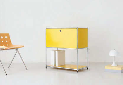 Modular Metal Storage Cabinet with Flip-Down Door