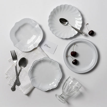 French Pleated Edge Dessert Plate Set