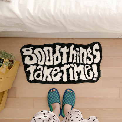 Good Things Take Time Tufted Mini Rug
