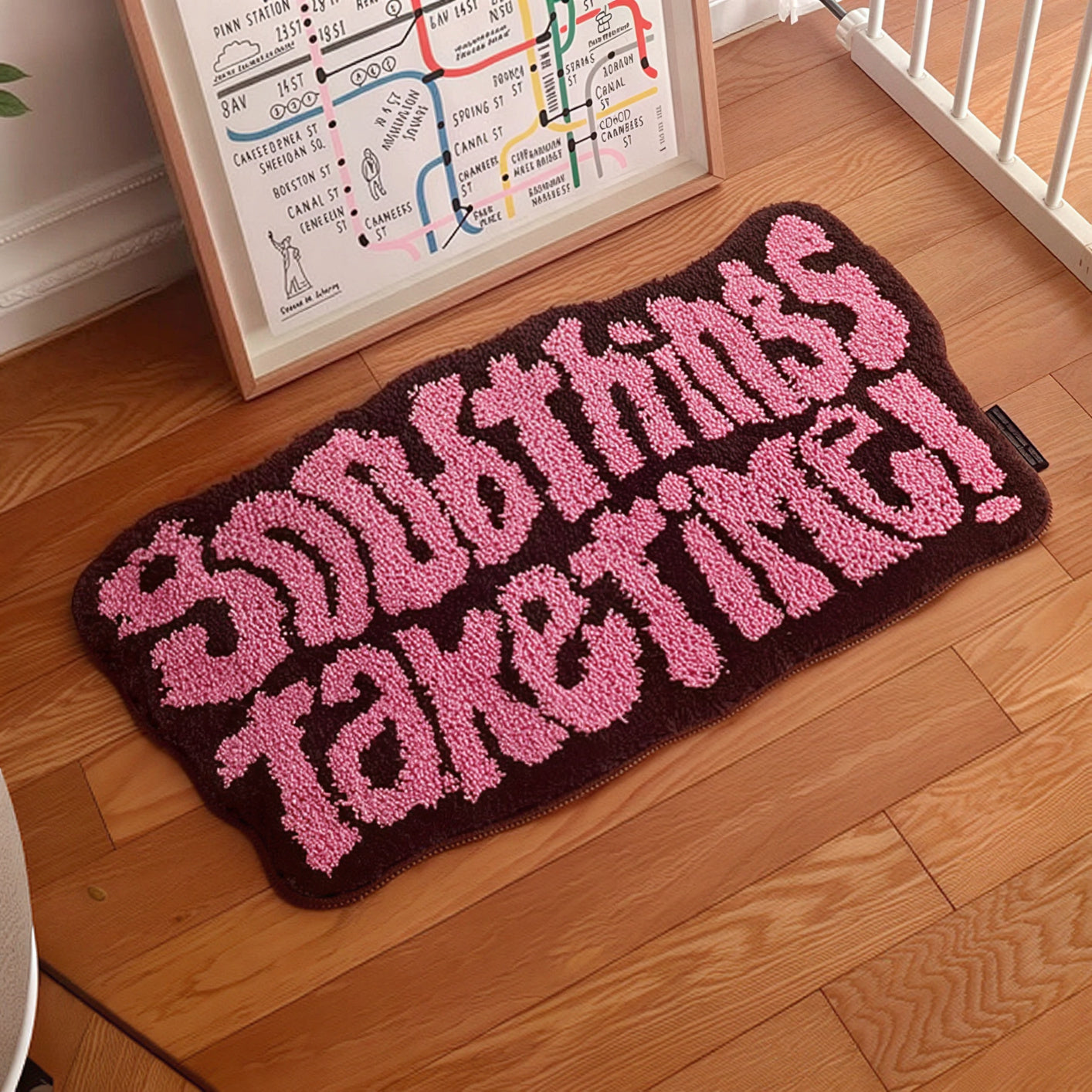 Good Things Take Time Tufted Mini Rug