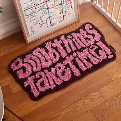 Good Things Take Time Tufted Mini Rug