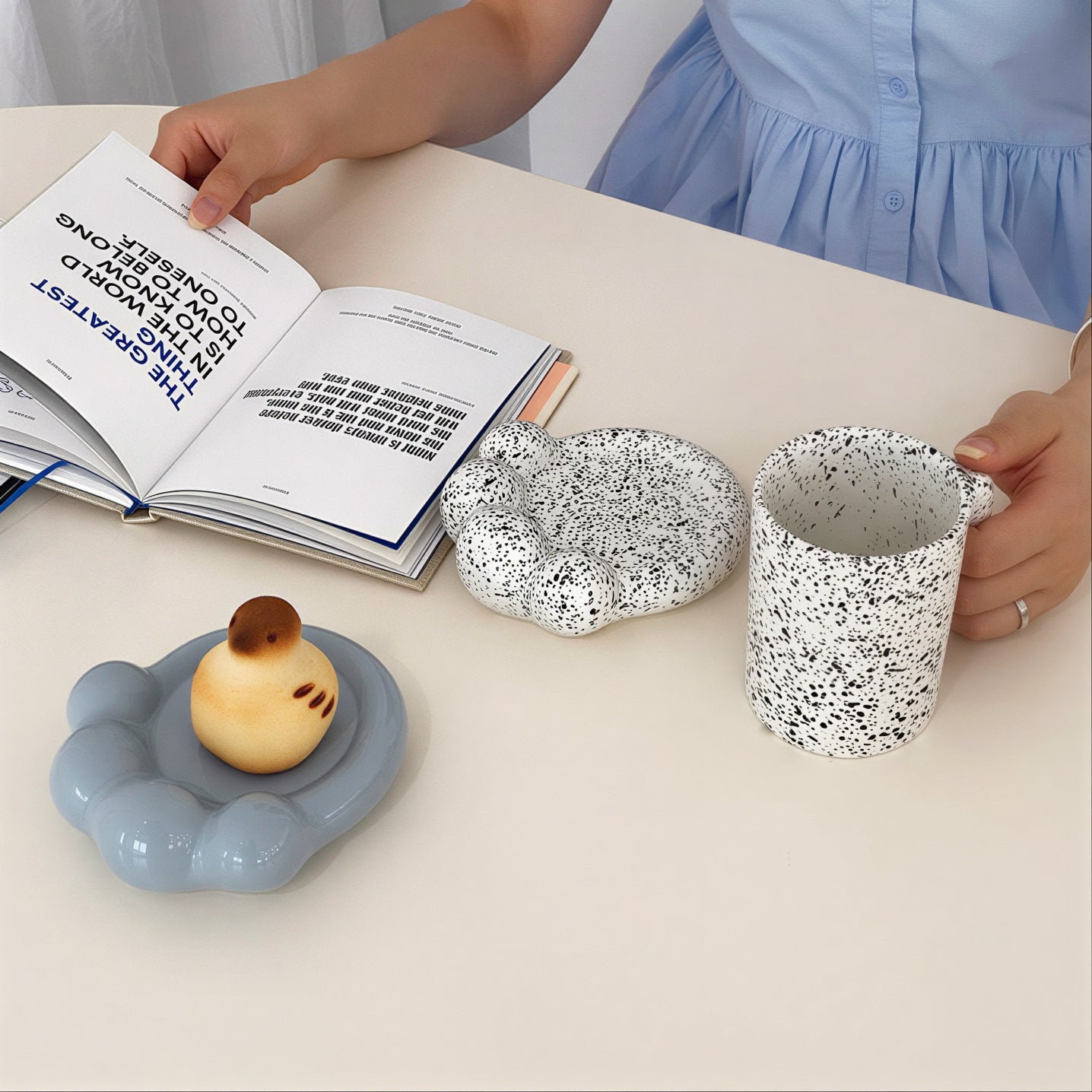 Cat Paw Mug and Plate Set - lifestyle