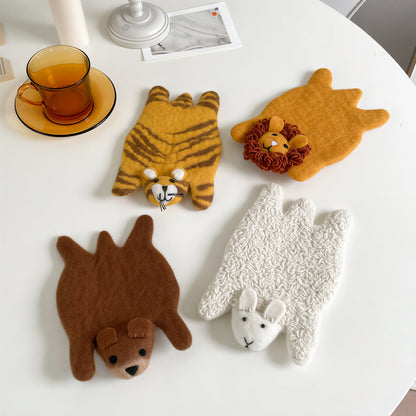 Cute Animal Wool Coasters