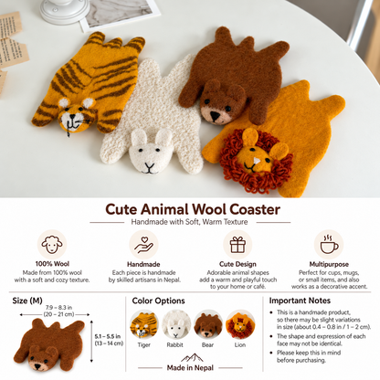 Cute Animal Wool Coasters