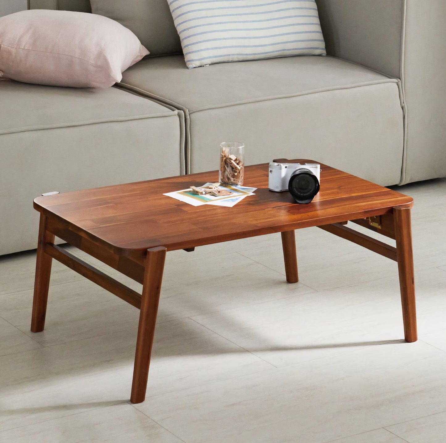 Solid Wood Foldable Low Coffee Table