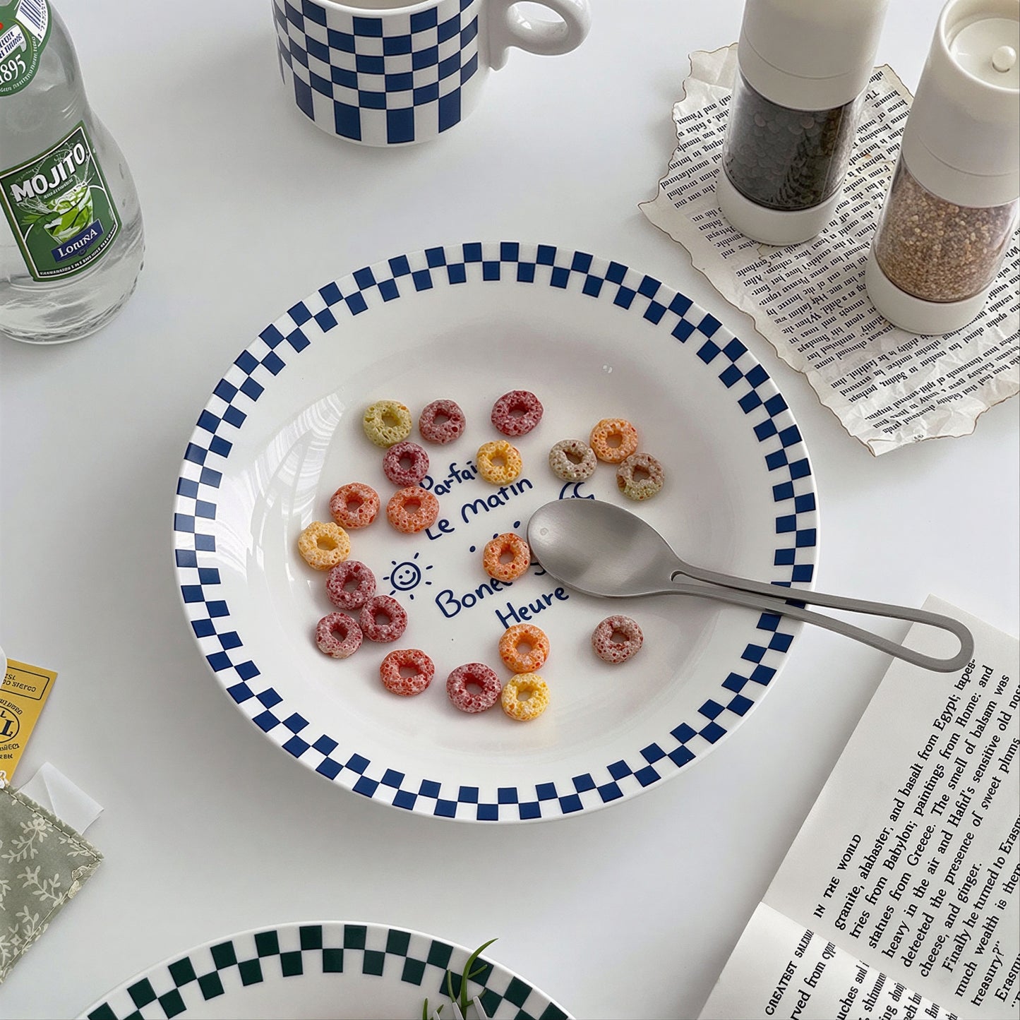 Retro Check Café Plate Set - 2pc
