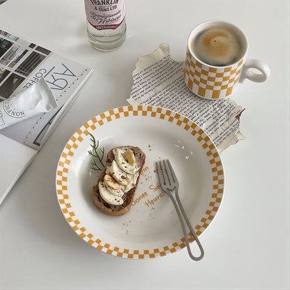 Retro Check Café Plate Set - 2pc