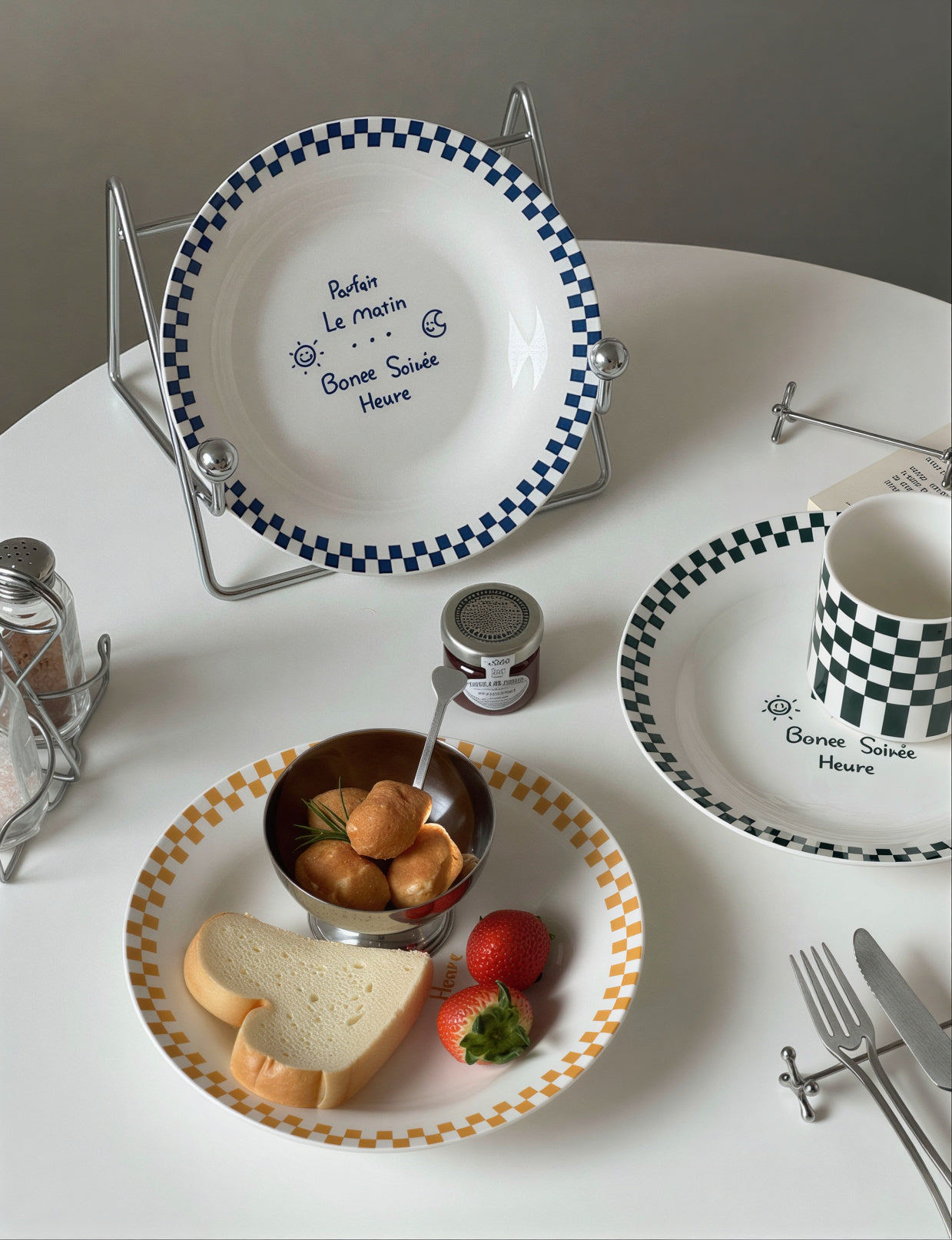 Retro Check Café Plate Set - 2pc - image 5 of 10