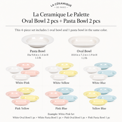 Le Pallet Oval Bowl & Pasta Bowl Set (4-Piece)