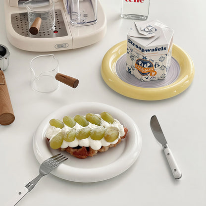Mellow Color Donut Dessert Plate Set (2-Piece)