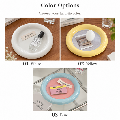 Mellow Color Donut Dessert Plate Set (2-Piece)