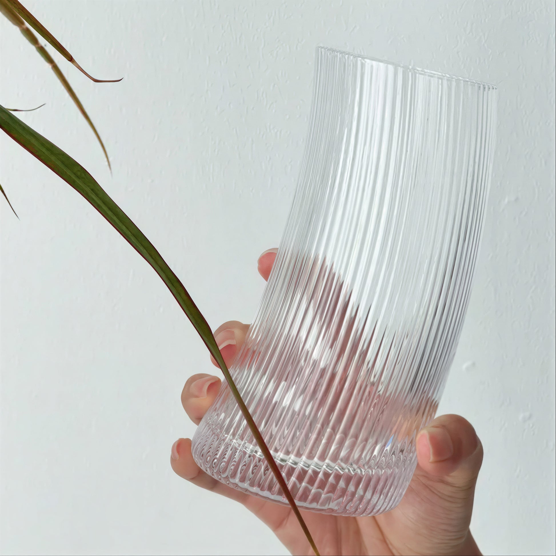 Fluted Arc Glass Tumbler - lifestyle