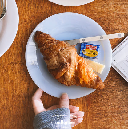 Penguin Milk Glass Dessert Plate (7")