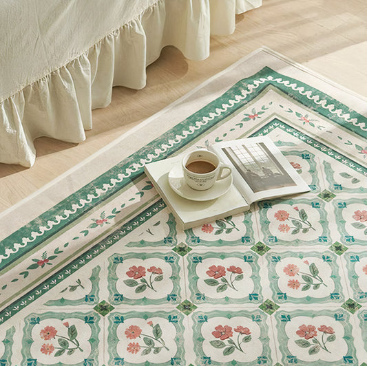 Non-Slip Vintage Floral Area Rug