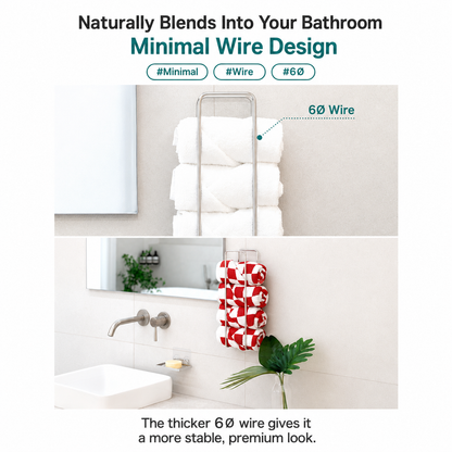 Smart Adhesive Stainless Steel Towel Rack