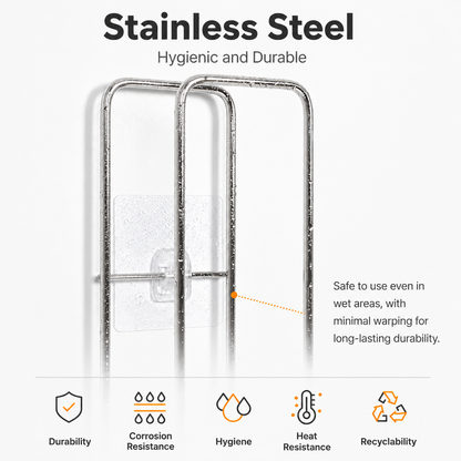 Smart Adhesive Stainless Steel Towel Rack