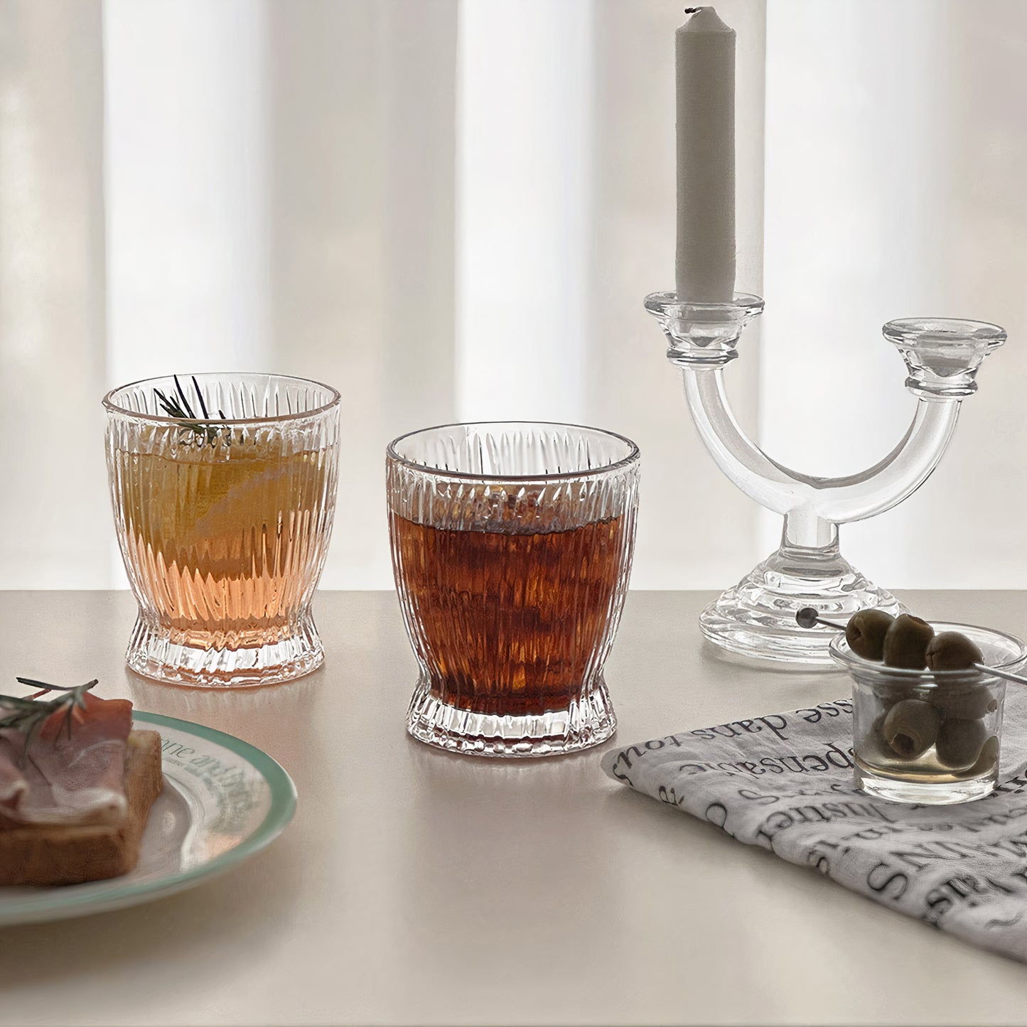 Fluted Waist Glass Cup