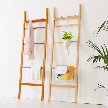 Solid Wood Ladder Clothes Rack Stand