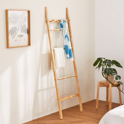 Solid Wood Ladder Clothes Rack Stand