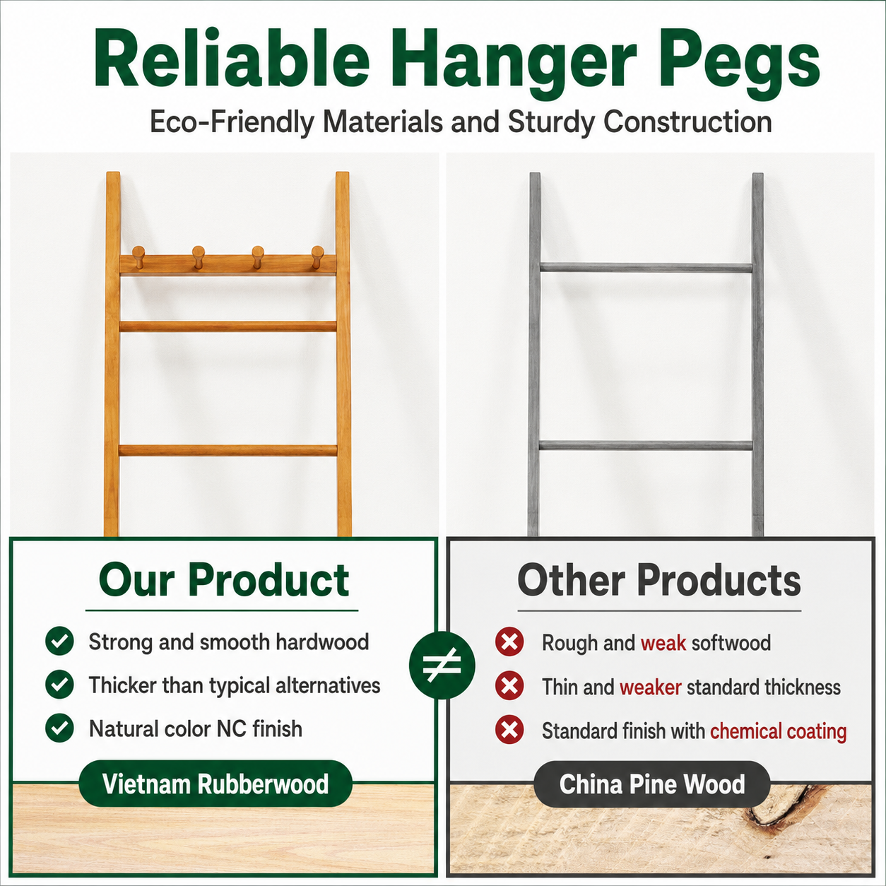 Solid Wood Ladder Clothes Rack Stand