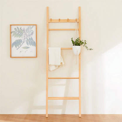 Solid Wood Ladder Clothes Rack Stand