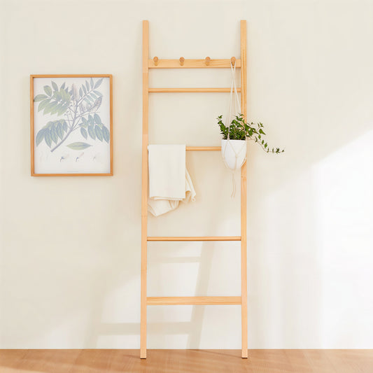 Solid Wood Ladder Clothes Rack Stand