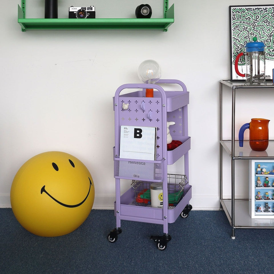 Kinsley Pegboard Utility Trolley Cart