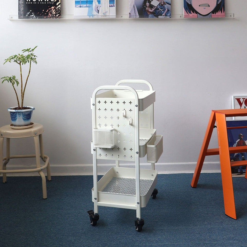 Kinsley Pegboard Utility Trolley Cart