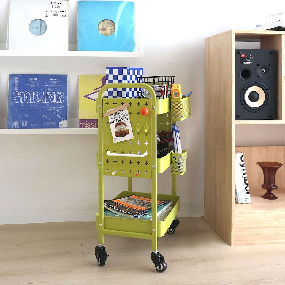 Kinsley Pegboard Utility Trolley Cart