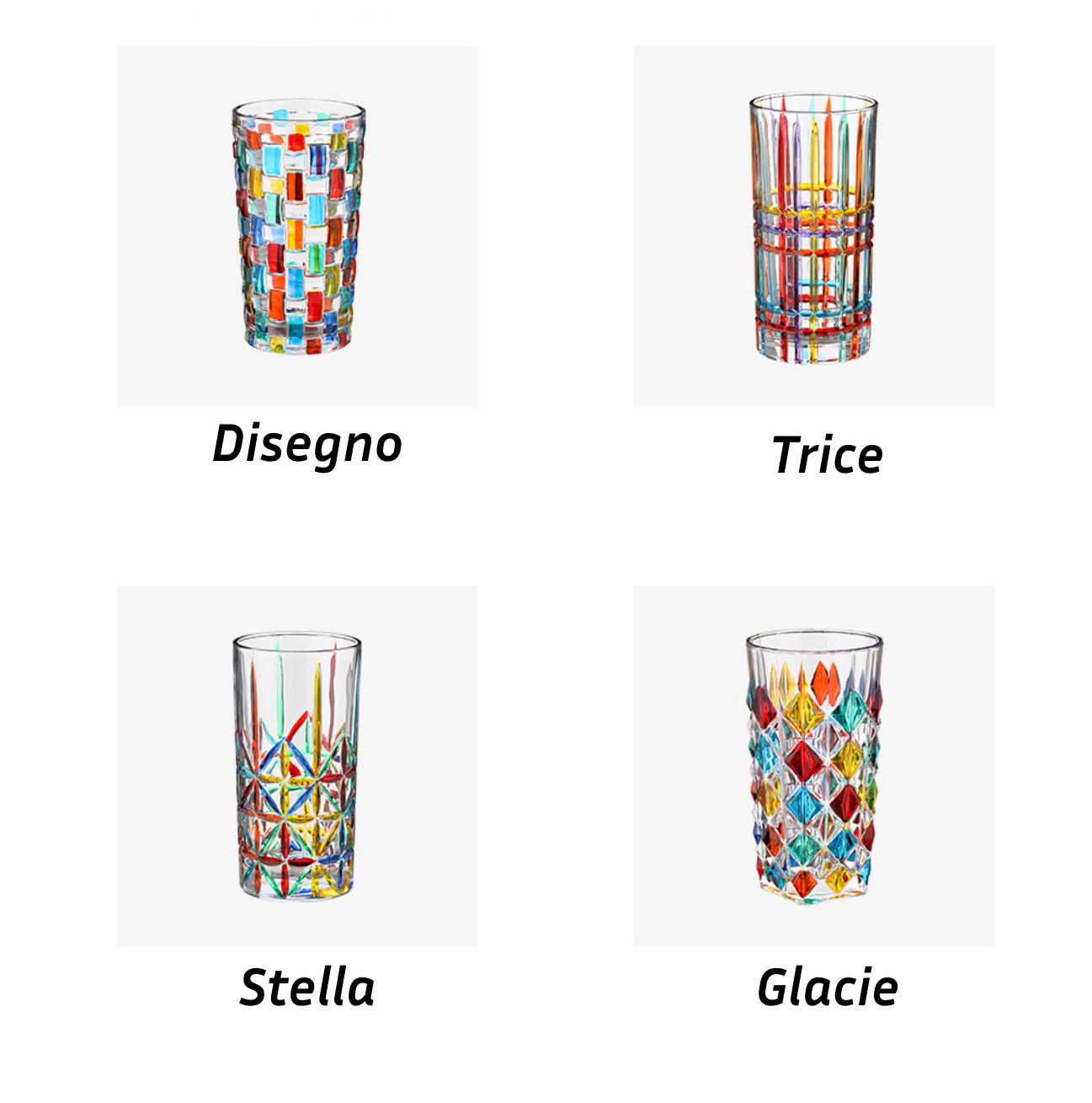 Party Prism Glass Cup Set of 2